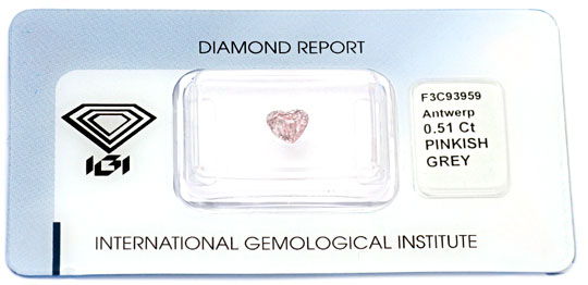 Foto 1 - Pink Herz Diamant 0,5ct Natural Pinkish Grey IGI, D5698