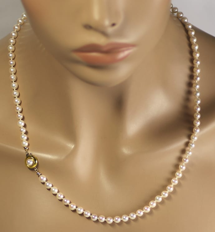 Foto 6 - Akoya Perlenkette 56cm mit 14k Gelbgold Schloß, S2246