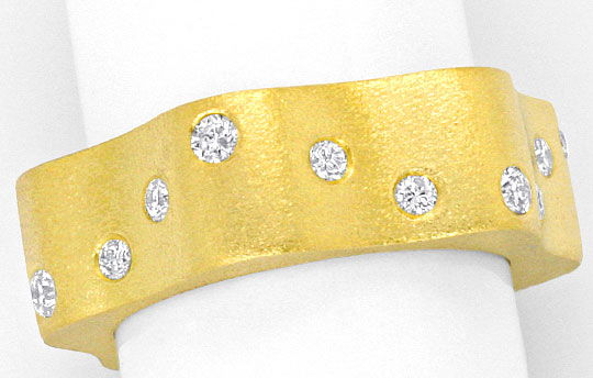 Foto 2 - Designer-Brillanten-Ring 18K Gelb Gold, Wellen Goldring, S4162