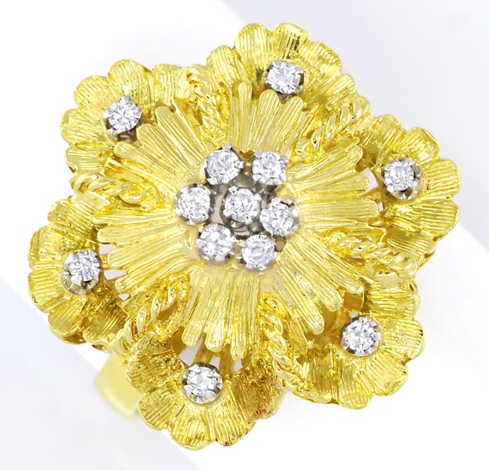 Foto 2 - Ring große Blüte mit Diamanten in 18K Gold, S5605